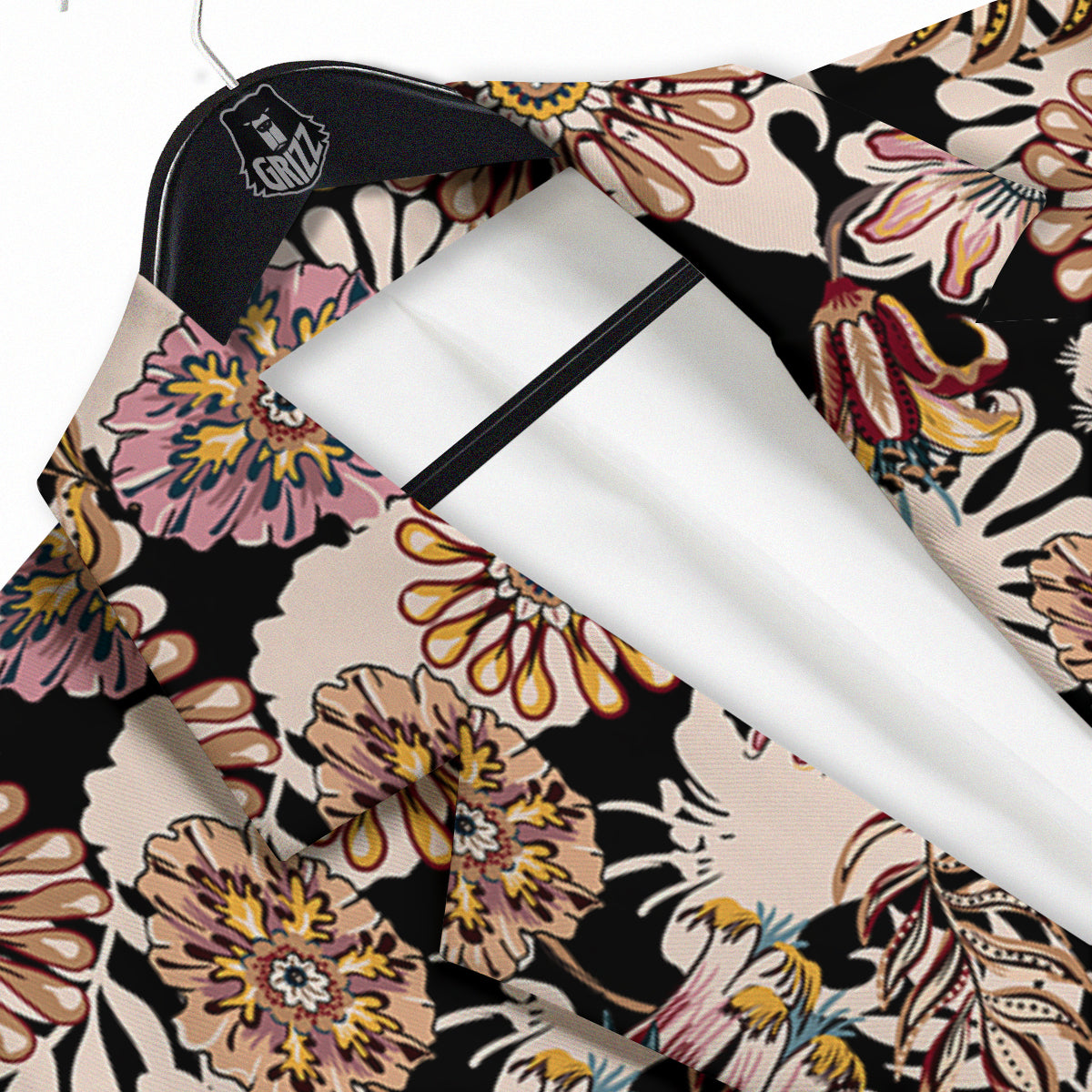 Bohemian Floral Brown Vintage Print Pattern Men's Sport Coat-grizzshop