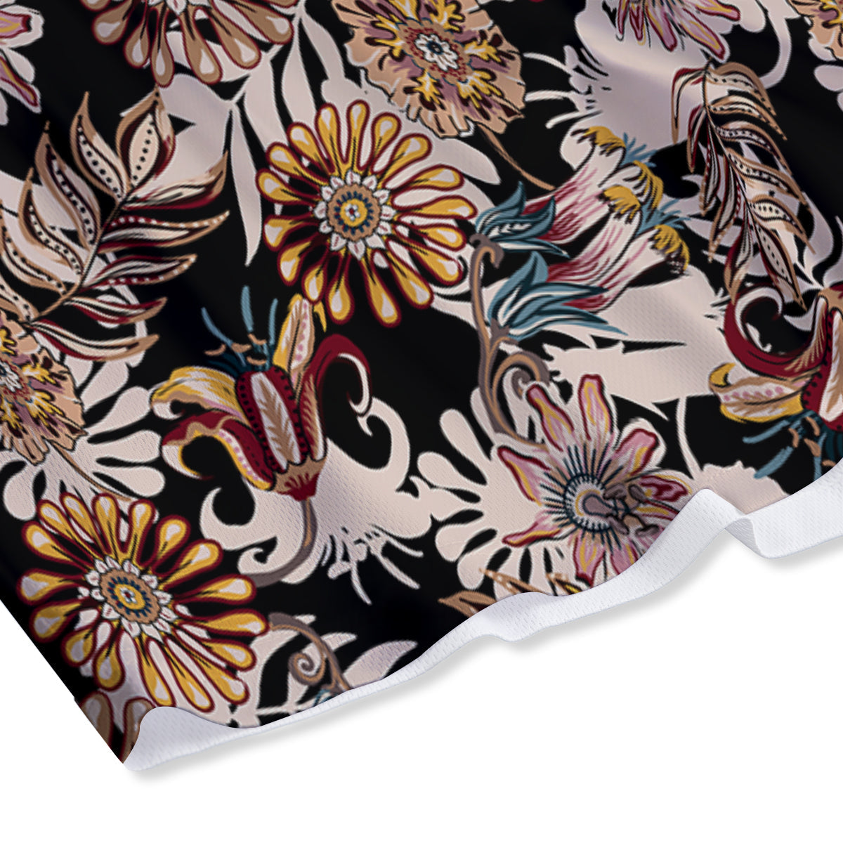 Bohemian Floral Brown Vintage Print Pattern Mesh Shorts