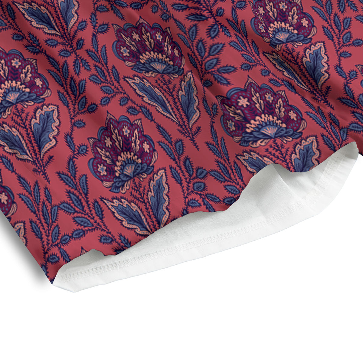 Bohemian Floral Maroon Vintage Print Pattern Men's Athletic Shorts