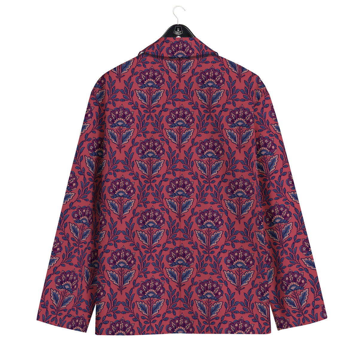 Bohemian Floral Maroon Vintage Print Pattern Men's Sport Coat-grizzshop
