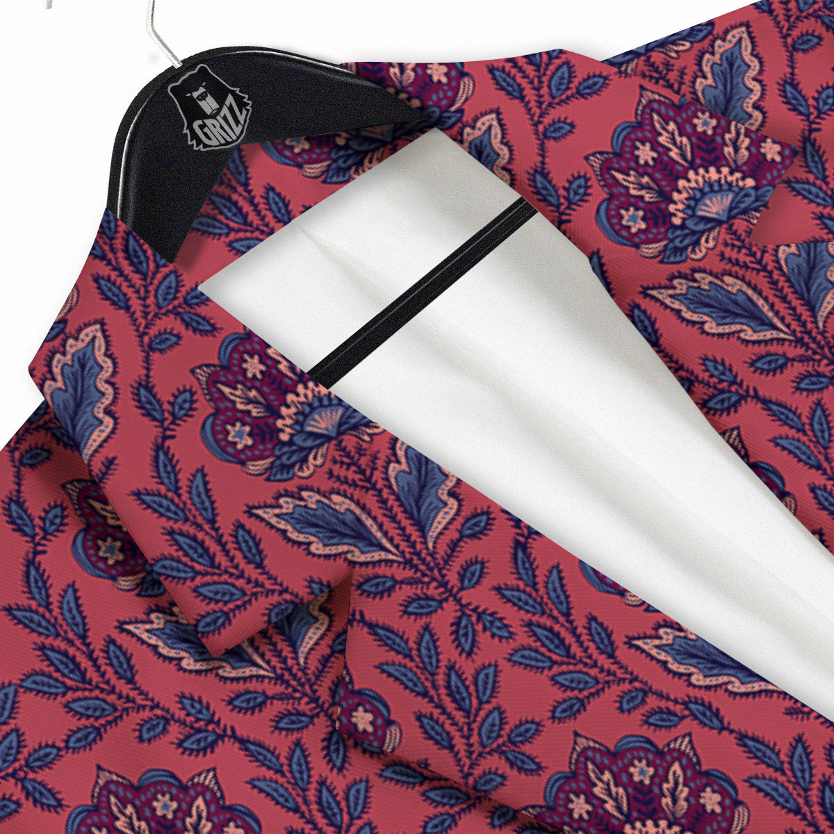 Bohemian Floral Maroon Vintage Print Pattern Men's Sport Coat-grizzshop