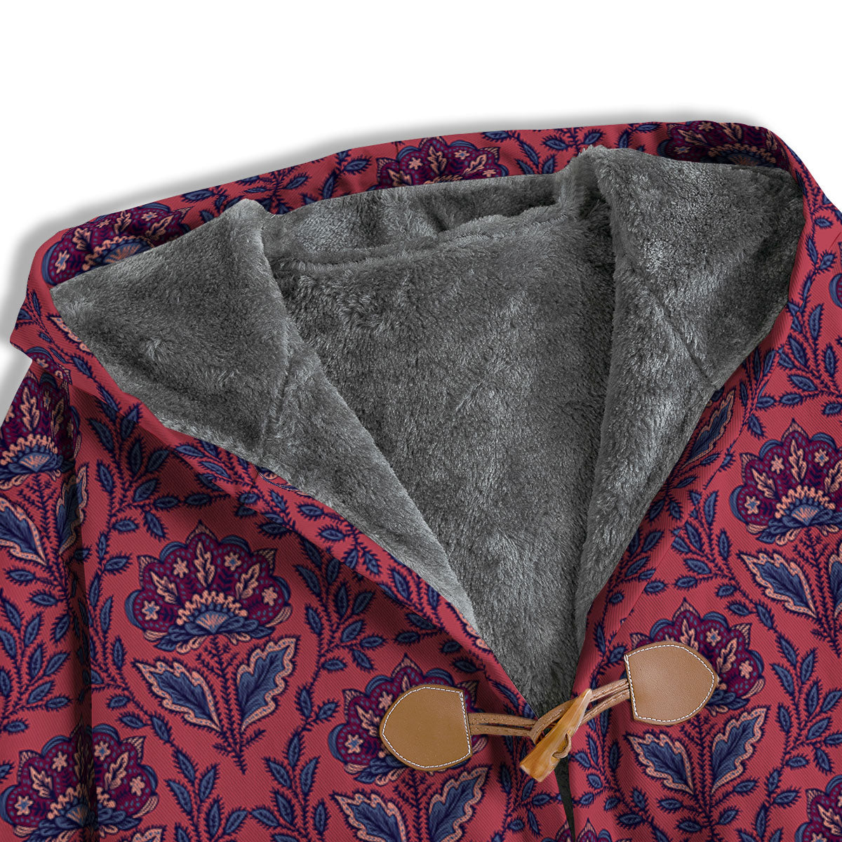 Bohemian Floral Maroon Vintage Print Pattern Men's Windbreaker Jacket-grizzshop