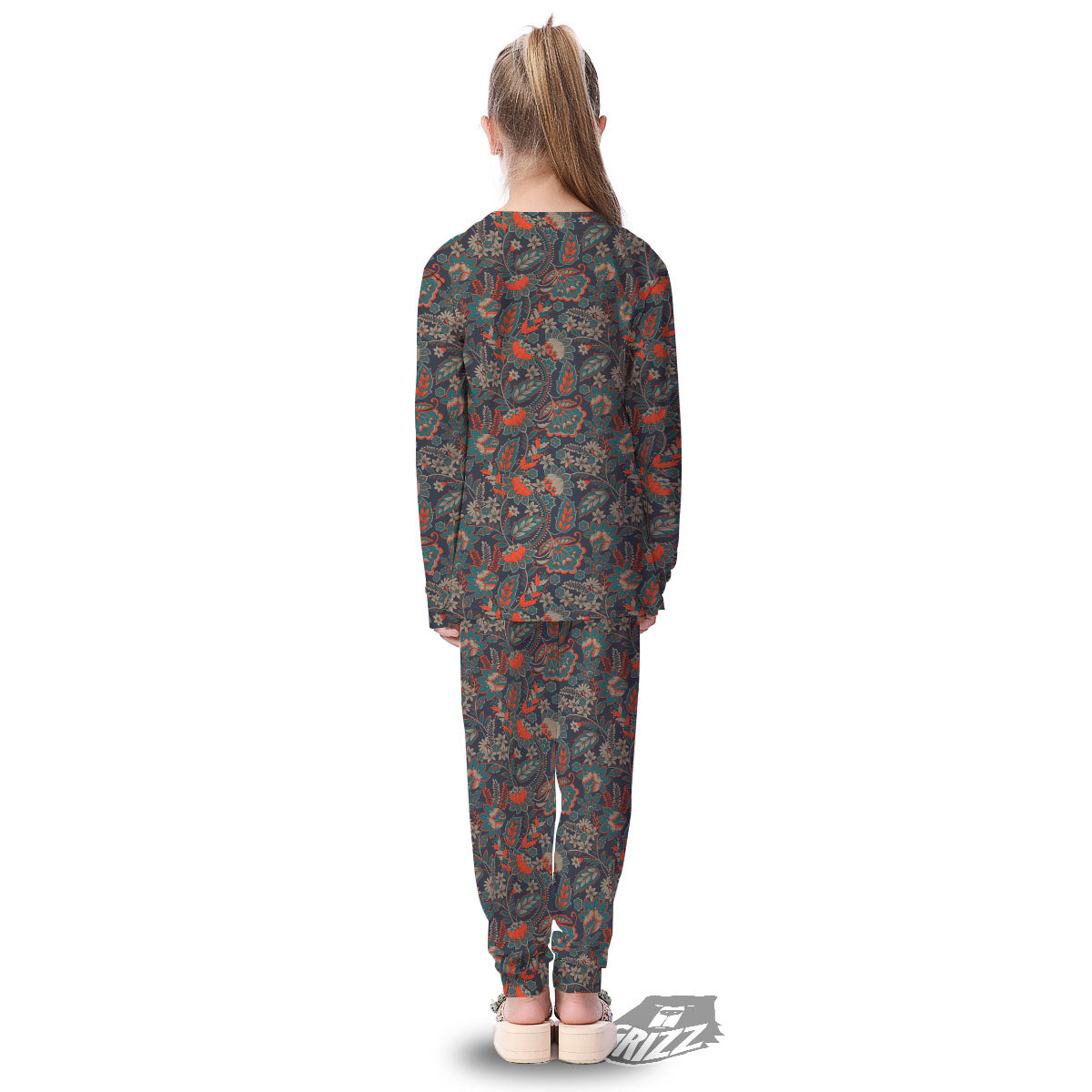 Bohemian Floral Retro Vintage Print Pattern Kid's Pajamas-grizzshop
