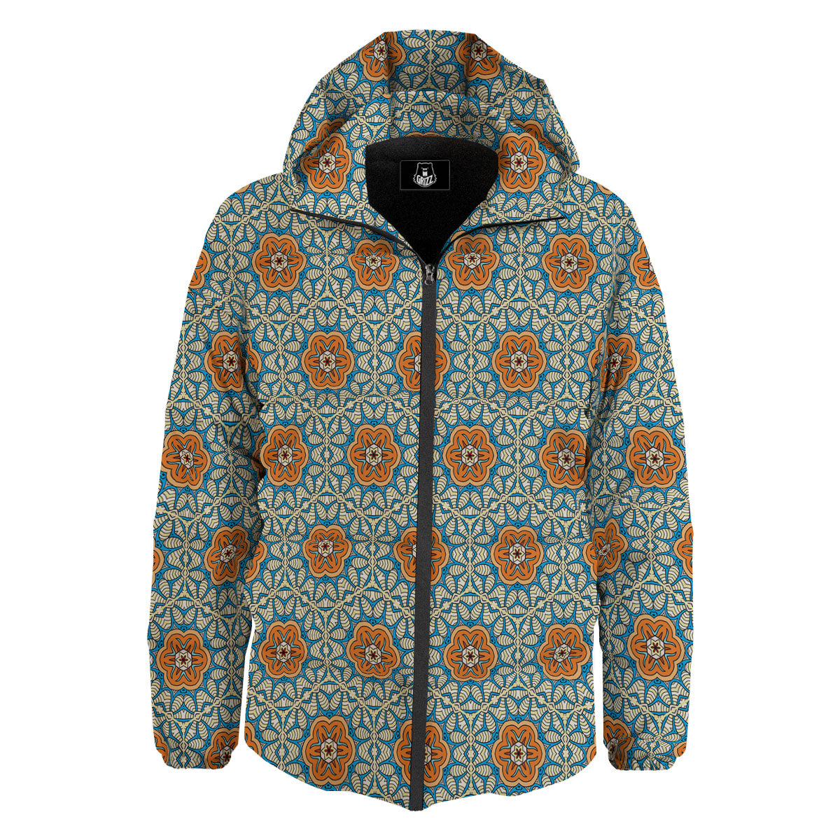 Bohemian Mandala Floral Print Pattern Down Jacket-grizzshop