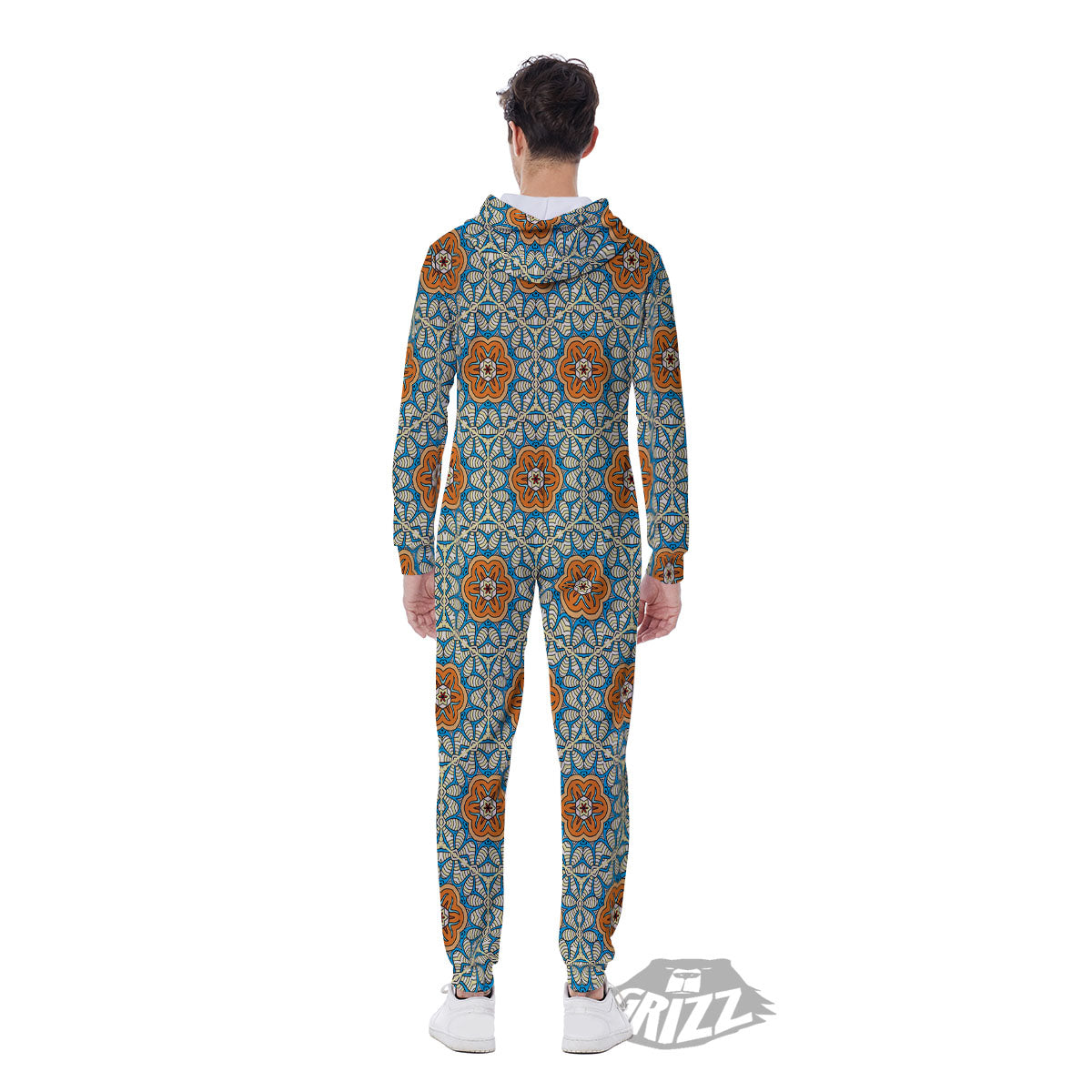 Bohemian Mandala Floral Print Pattern Men's Jumpsuit-grizzshop