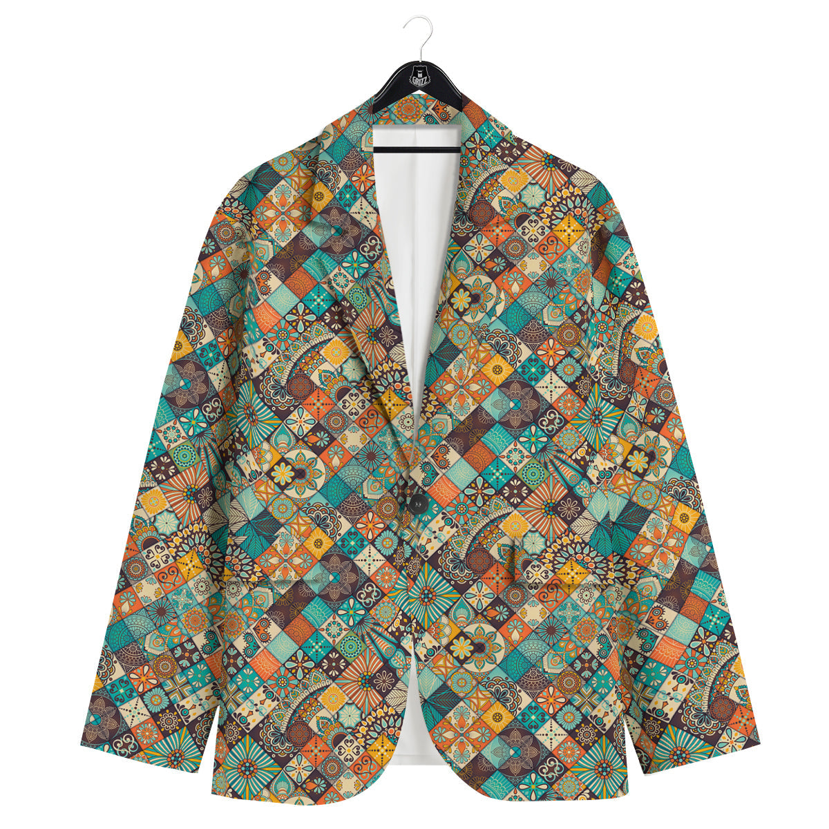 Bohemian Mandala Floral Vintage Print Pattern Men's Sport Coat-grizzshop