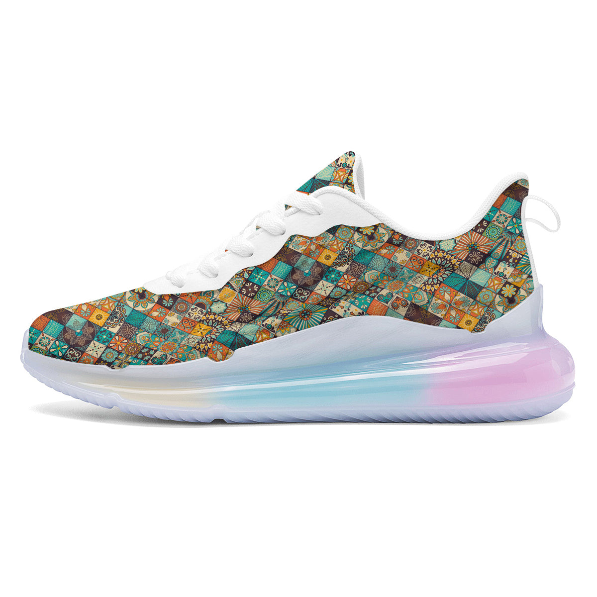 Bohemian Mandala Floral Vintage Print Pattern Running Sneakers-grizzshop