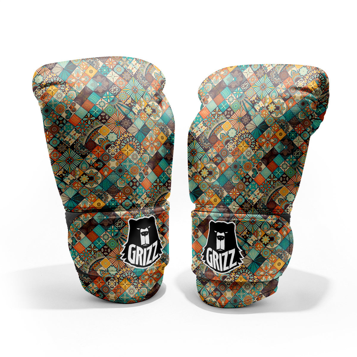 Bohemian Mandala Floral Vintage Print Pattern Pro Boxing Glove