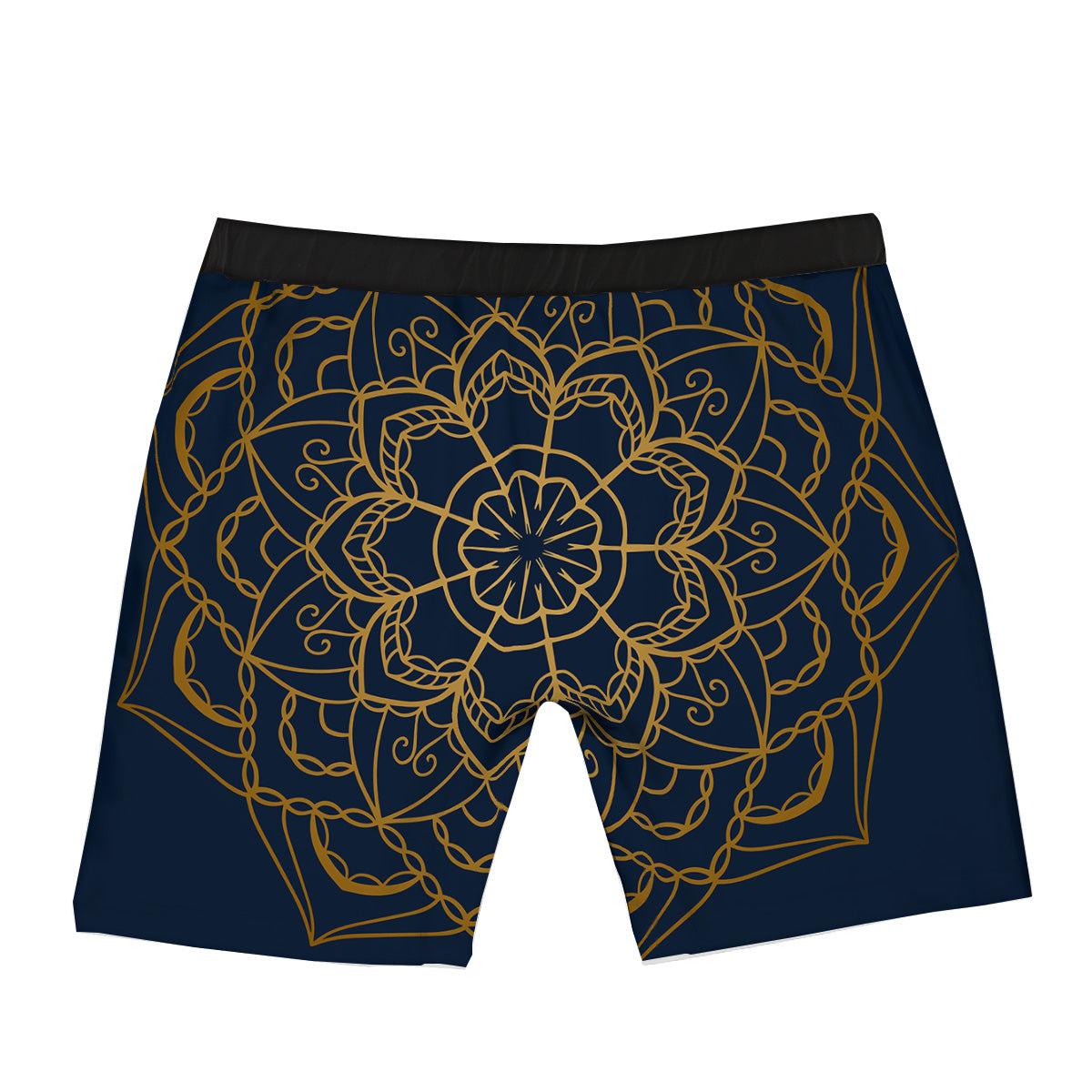 Bohemian Mandala Gold And Blue Print Boxer Briefs-grizzshop