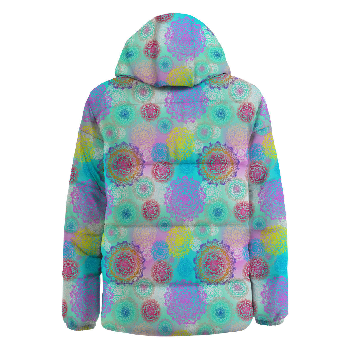 Bohemian Mandala Pastel Print Pattern Down Jacket-grizzshop