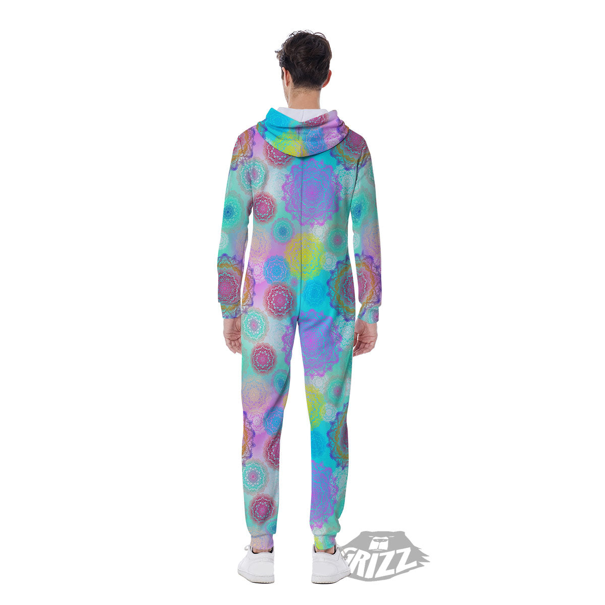 Bohemian Mandala Pastel Print Pattern Men's Jumpsuit-grizzshop