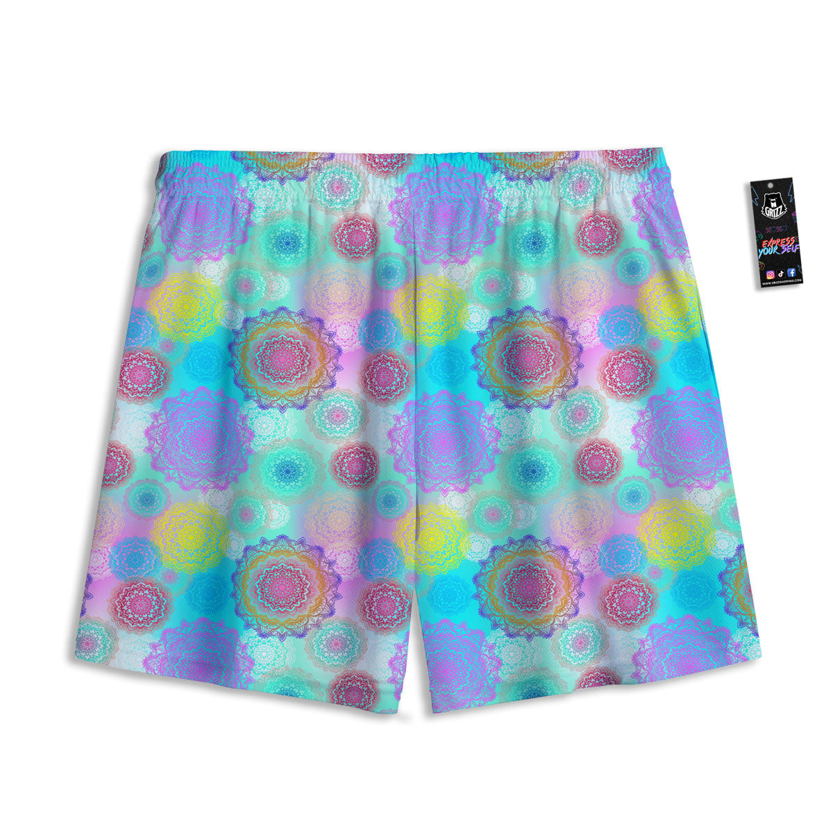 Bohemian Mandala Pastel Print Pattern Mesh Shorts
