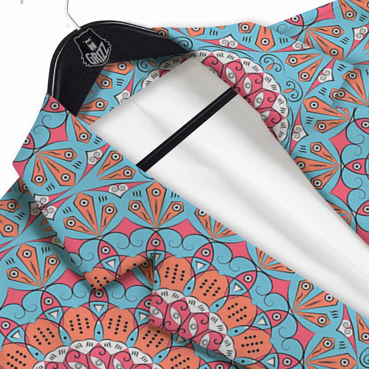 Bohemian Mandala Pink And Teal Print Pattern Men's Sport Coat-grizzshop
