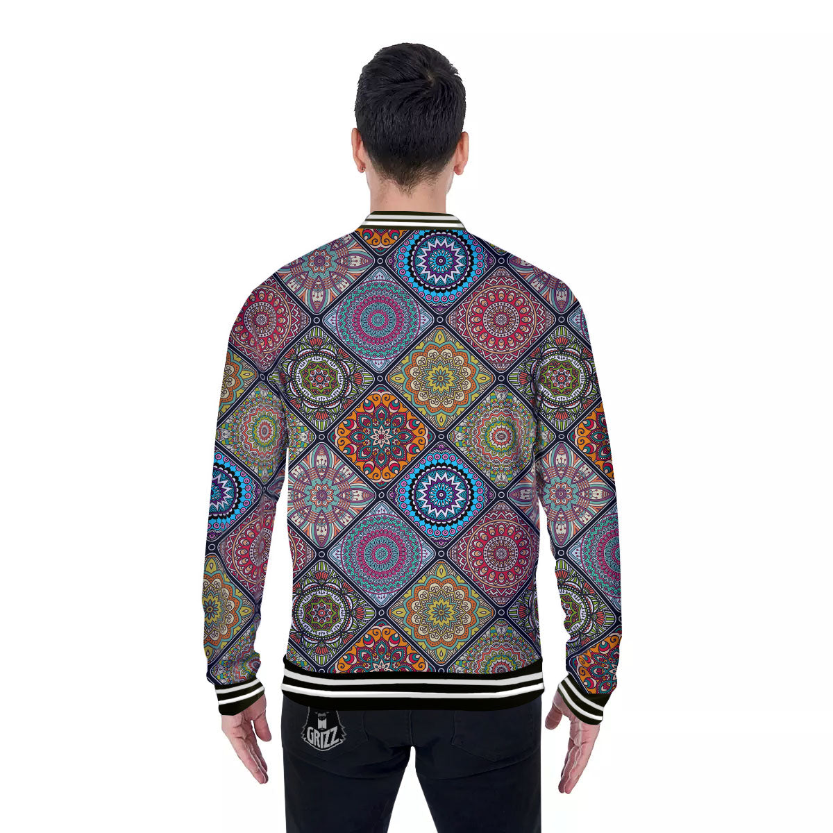Bohemian Mandala Retro Print Pattern Baseball Jacket-grizzshop