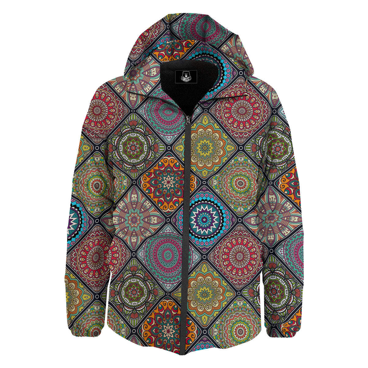 Bohemian Mandala Retro Print Pattern Down Jacket-grizzshop