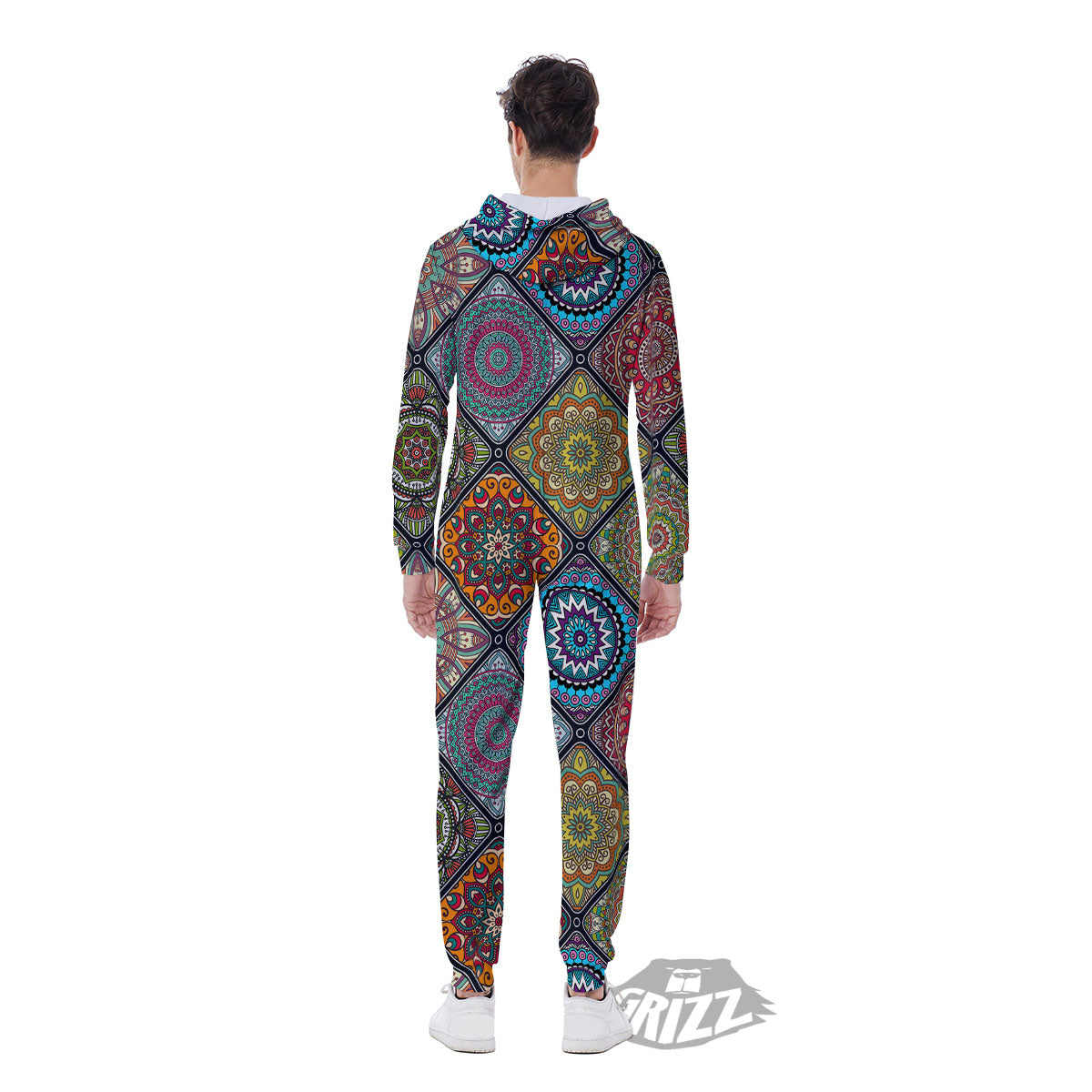 Bohemian Mandala Retro Print Pattern Men's Jumpsuit-grizzshop