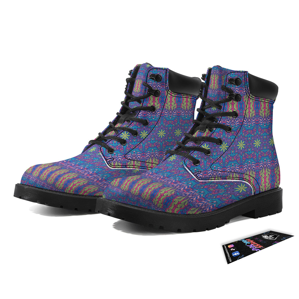 Bohemian Mandala Star Print Pattern Boots-grizzshop