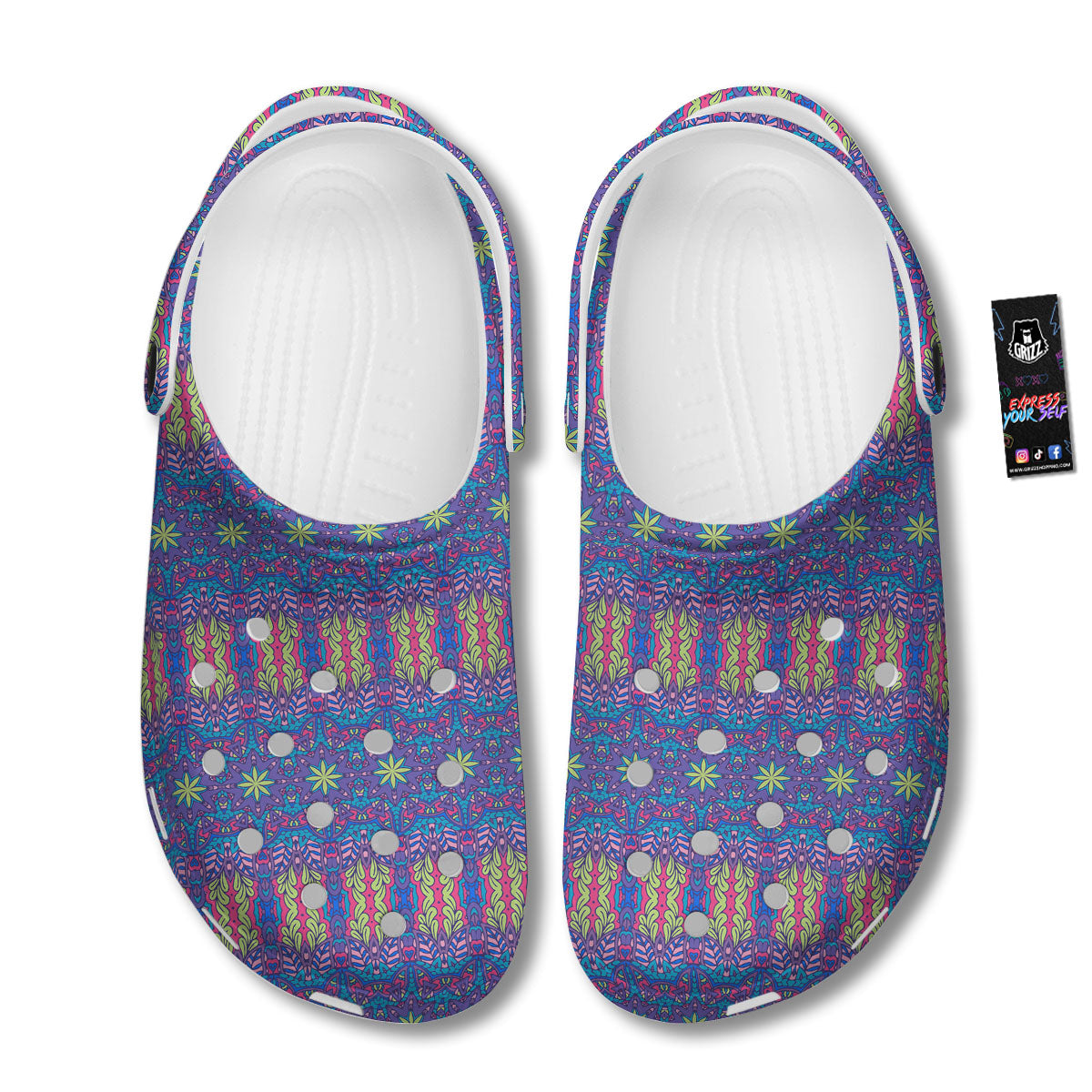 Bohemian Mandala Star Print Pattern Clog-grizzshop