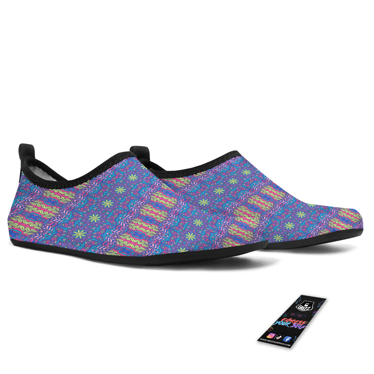 Bohemian Mandala Star Print Pattern Water Shoes-grizzshop