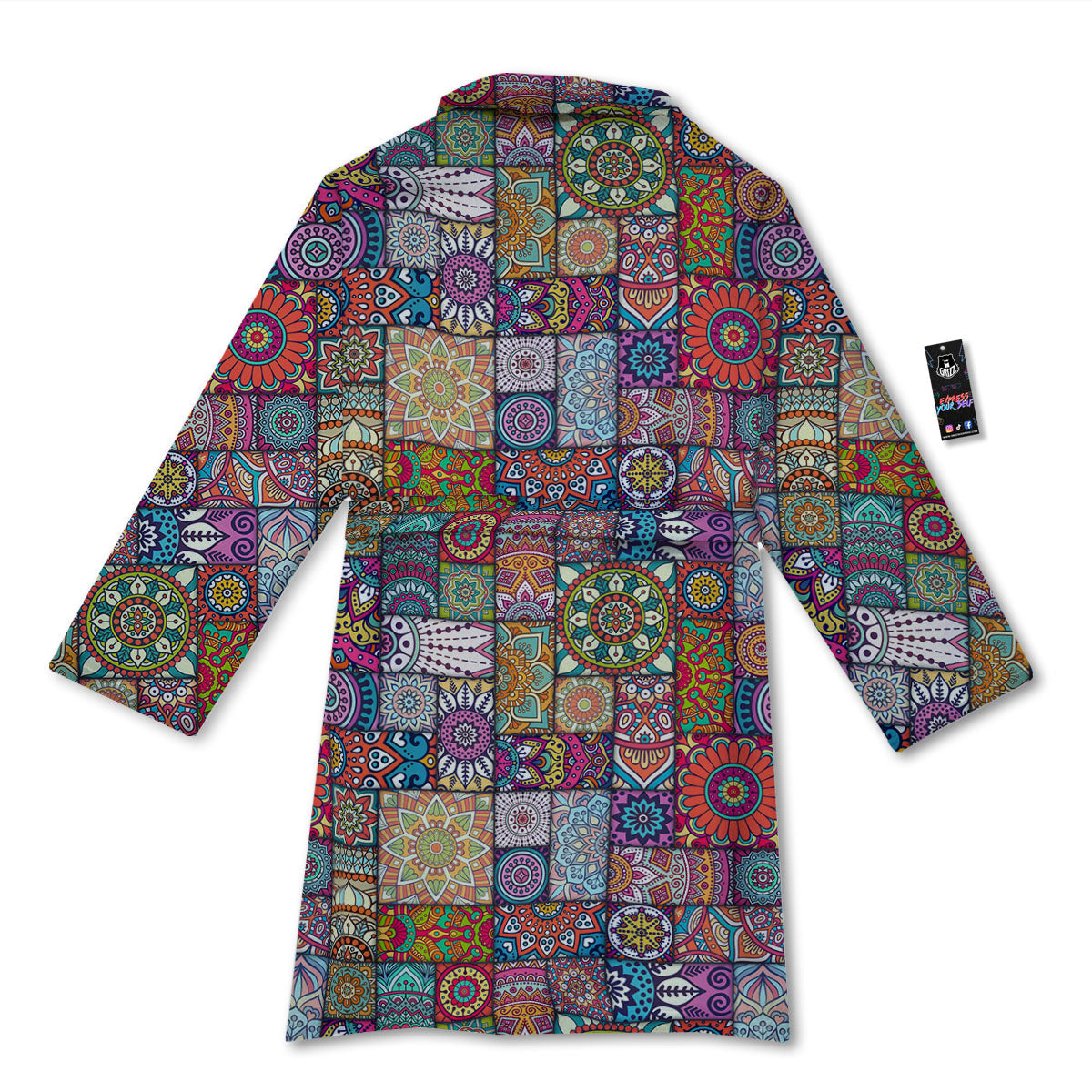 Bohemian Mandala Tile Print Pattern Bathrobe-grizzshop