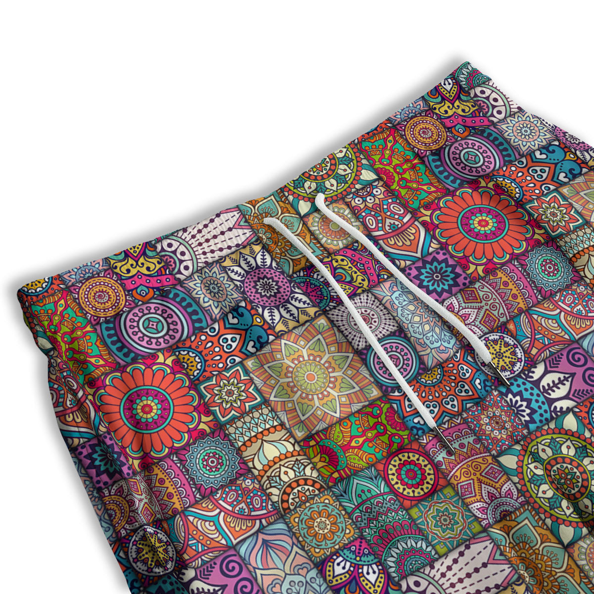 Bohemian Mandala Tile Print Pattern Men's Athletic Shorts