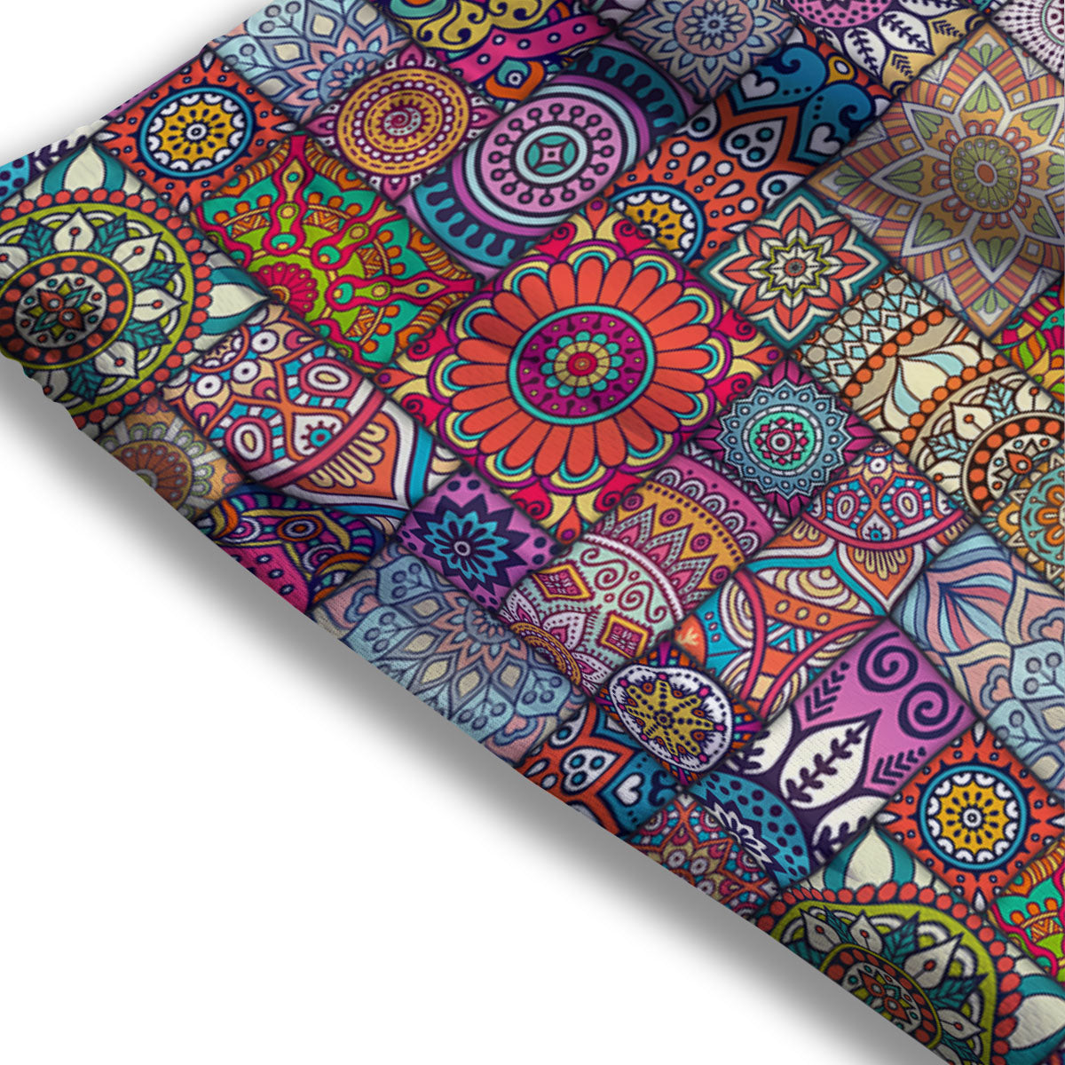 Bohemian Mandala Tile Print Pattern Mesh Shorts