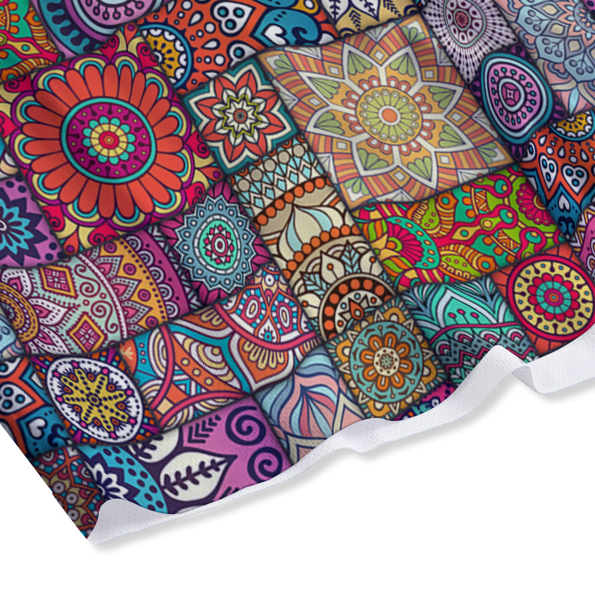 Bohemian Mandala Tile Print Pattern Mesh Shorts