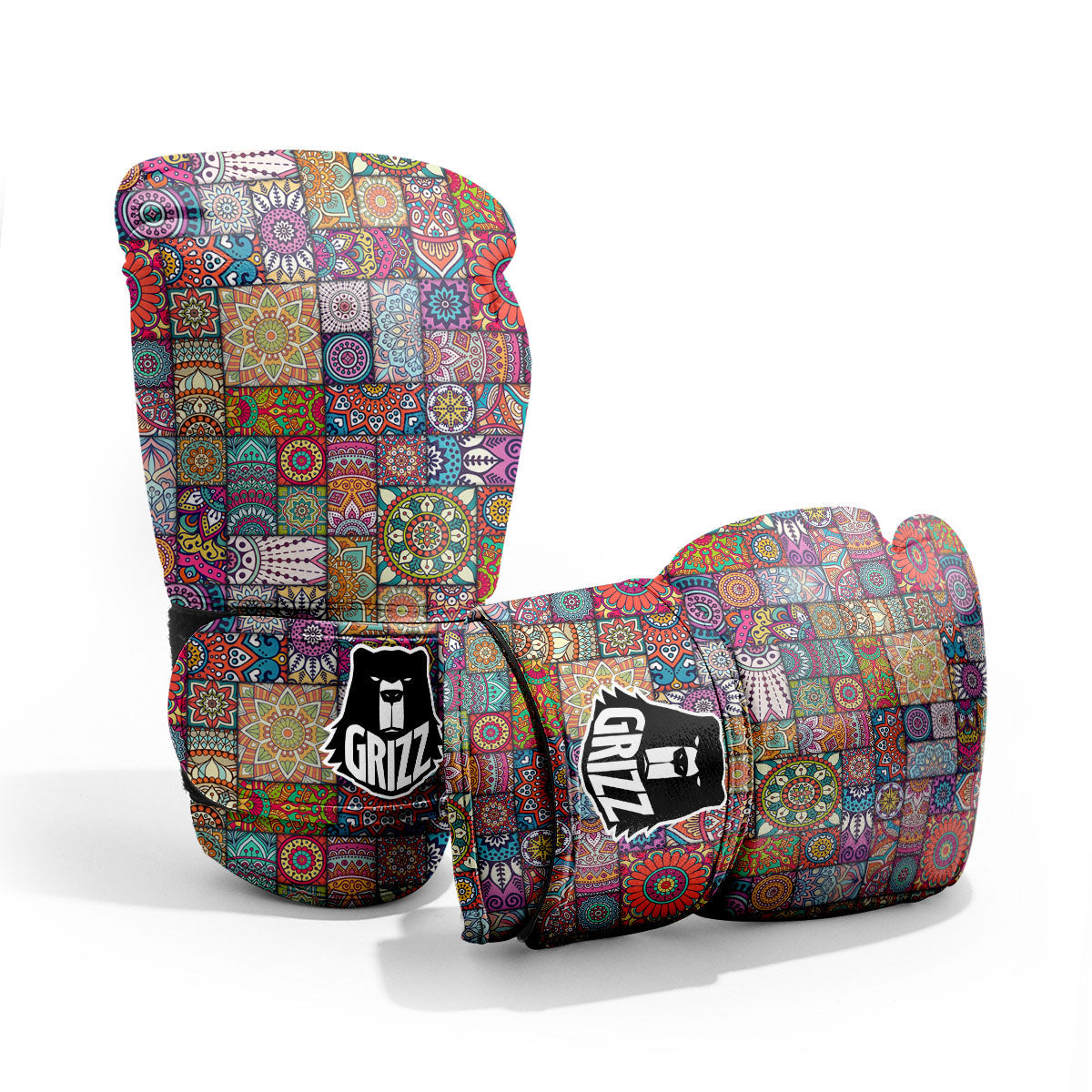 Bohemian Mandala Tile Print Pattern Pro Boxing Glove