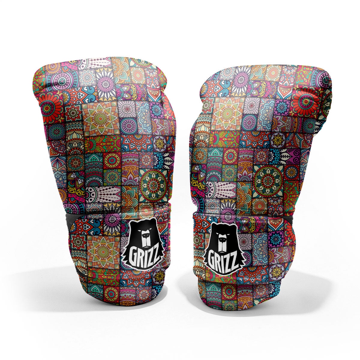 Bohemian Mandala Tile Print Pattern Pro Boxing Glove
