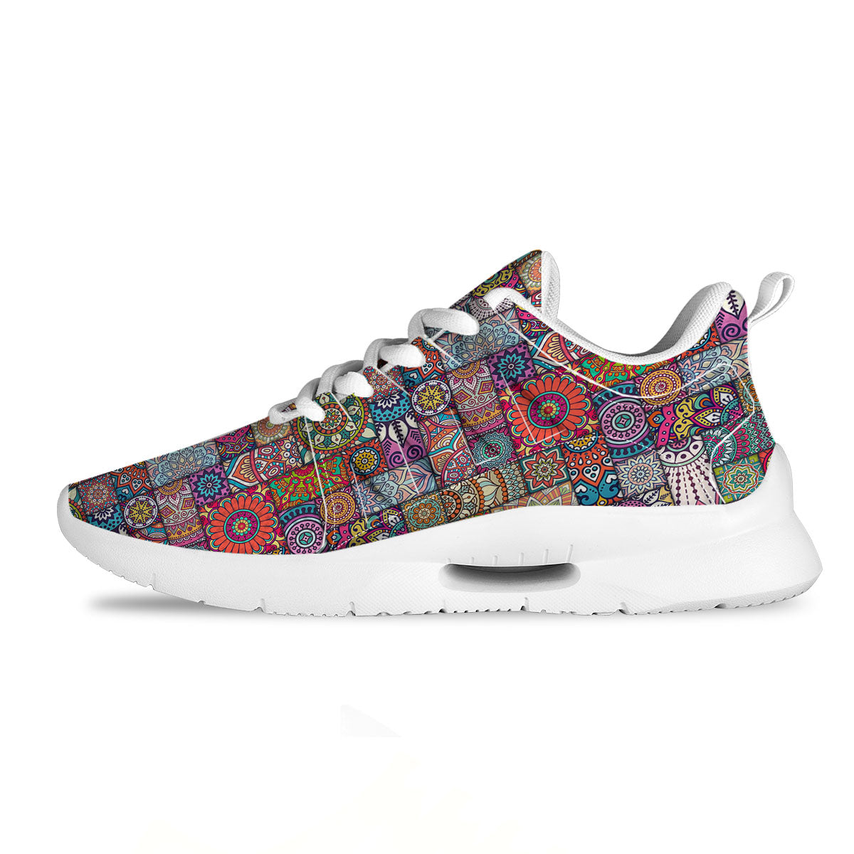 Bohemian Mandala Tile Print Pattern Tennis Shoes-grizzshop