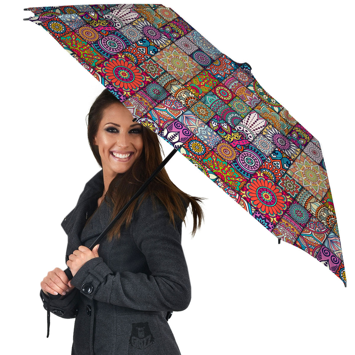 Bohemian Mandala Tile Print Pattern Umbrella-grizzshop