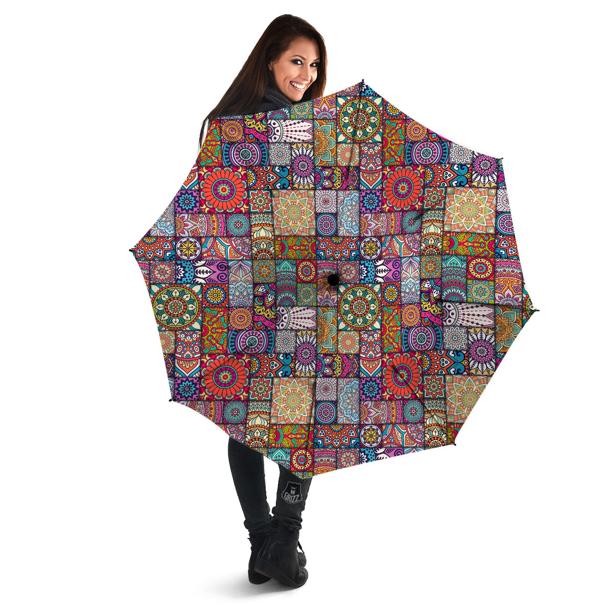 Bohemian Mandala Tile Print Pattern Umbrella-grizzshop