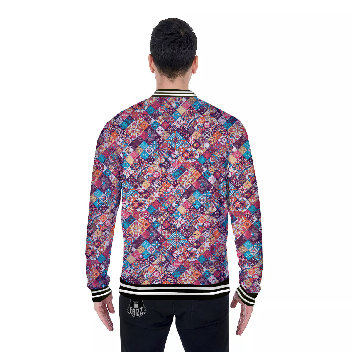 Bohemian Mandala Vintage Print Pattern Baseball Jacket-grizzshop