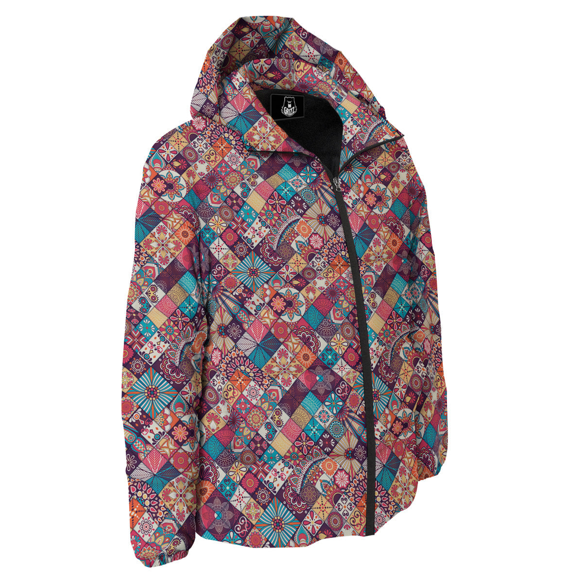 Bohemian Mandala Vintage Print Pattern Down Jacket-grizzshop
