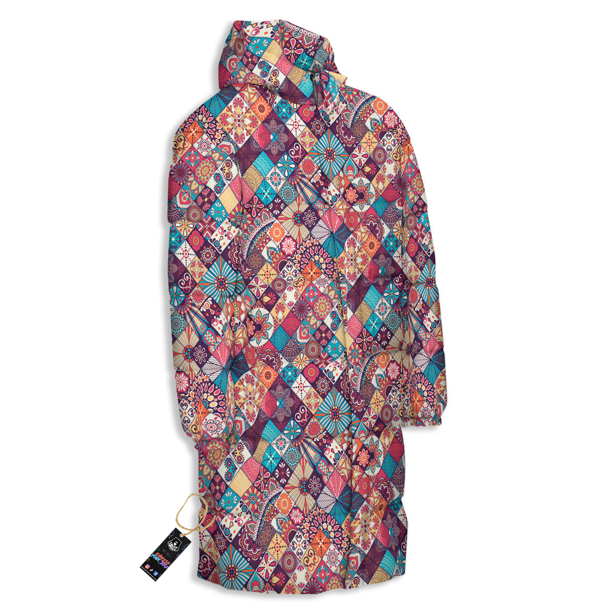 Bohemian Mandala Vintage Print Pattern Long Down Jacket-grizzshop