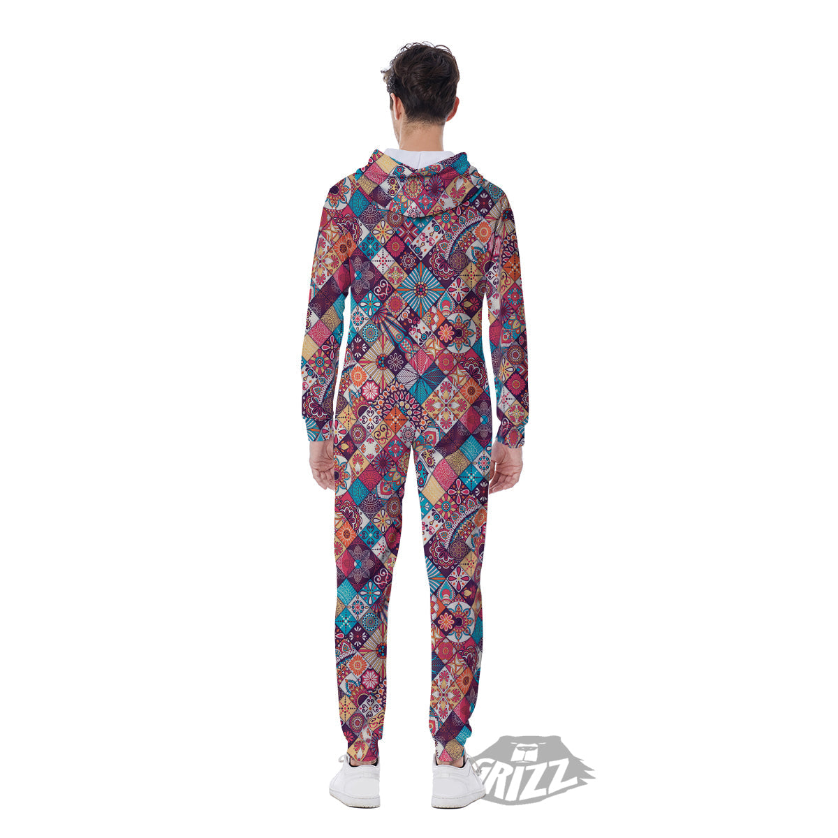 Bohemian Mandala Vintage Print Pattern Men's Jumpsuit-grizzshop