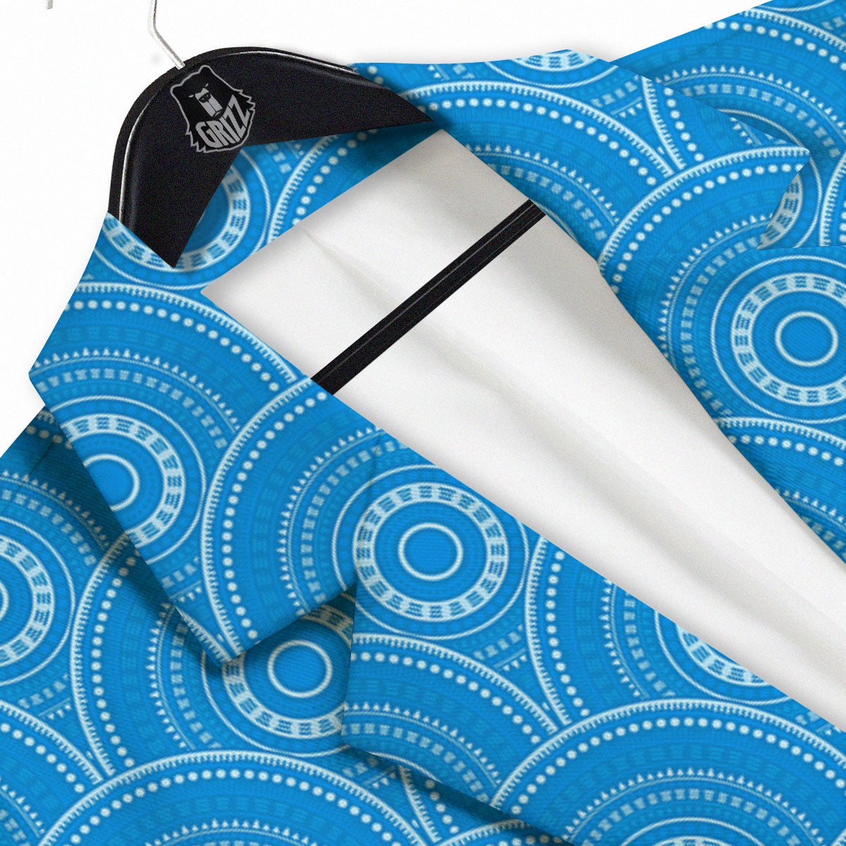 Bohemian Mandala Waves Print Pattern Men's Sport Coat-grizzshop