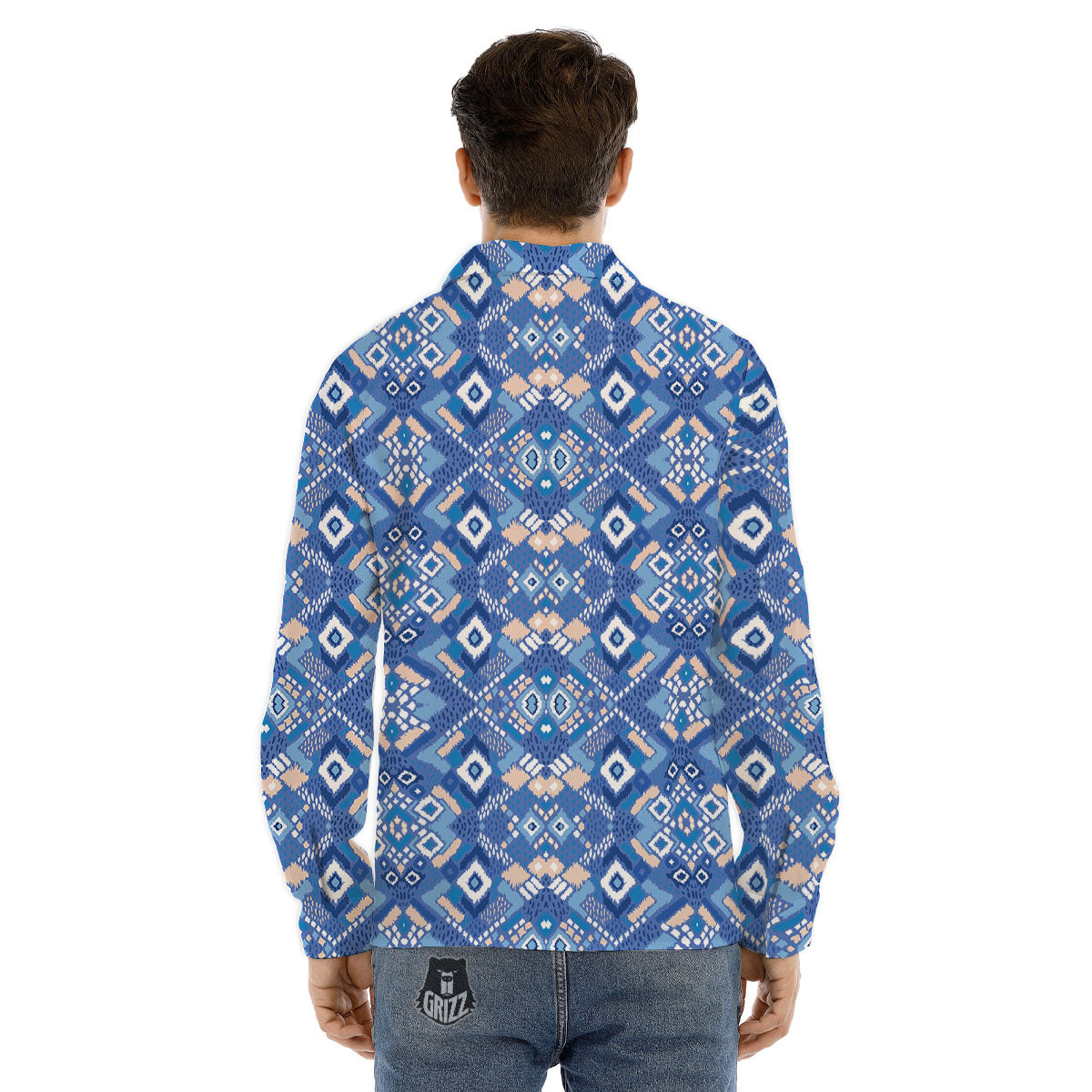 Bohemian Native Tribal Print Pattern Men's Dress Shirts-grizzshop