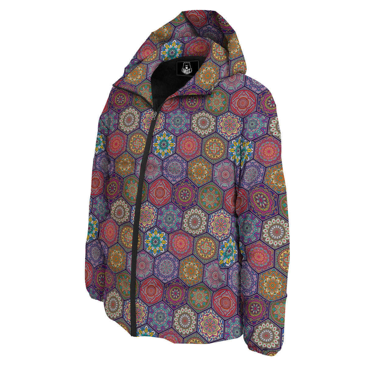 Bohemian Oriental Mandala Print Pattern Down Jacket-grizzshop