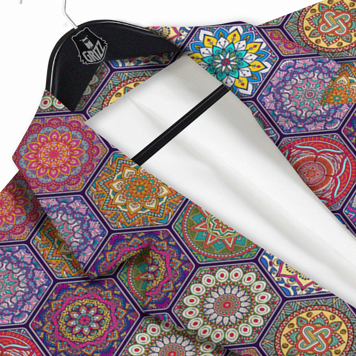 Bohemian Oriental Mandala Print Pattern Men's Sport Coat-grizzshop