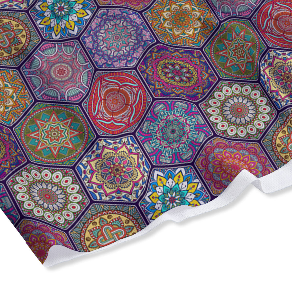 Bohemian Oriental Mandala Print Pattern Mesh Shorts