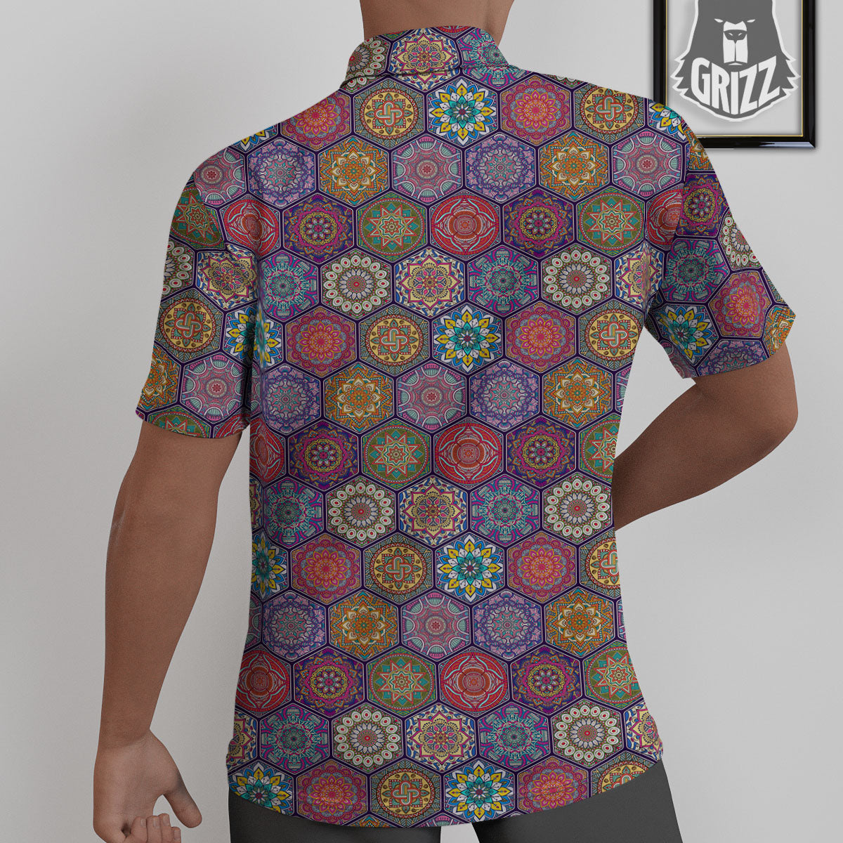 Bohemian Oriental Mandala Print Pattern Untucked Shirts-grizzshop