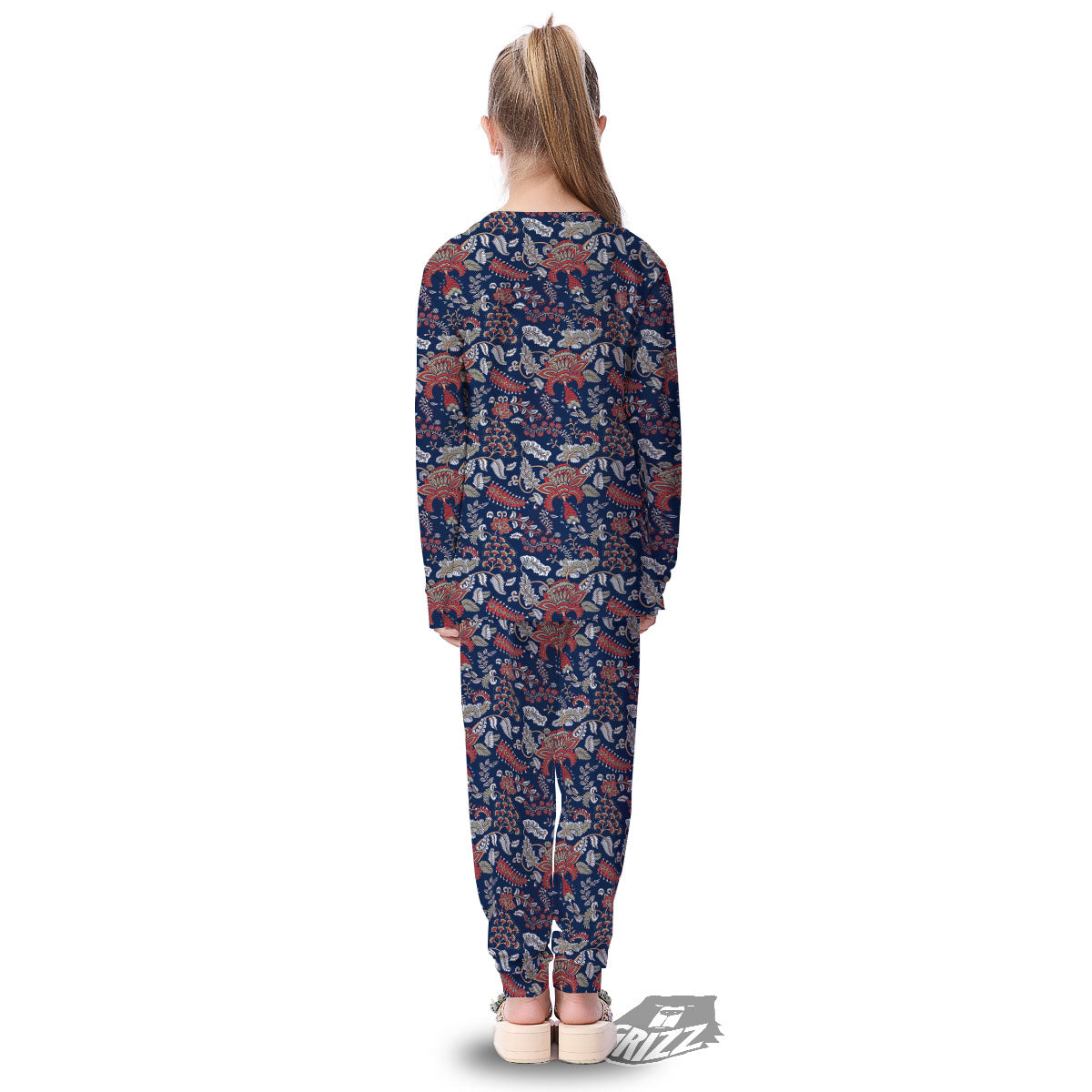 Bohemian Paisley Floral Print Pattern Kid's Pajamas-grizzshop