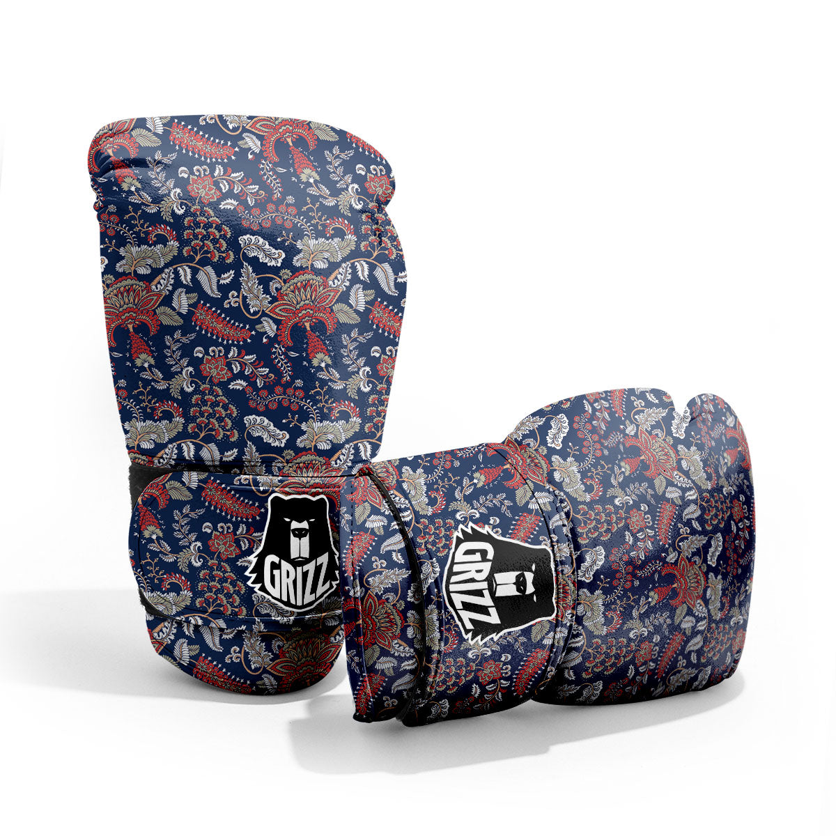 Bohemian Paisley Floral Print Pattern Pro Boxing Glove