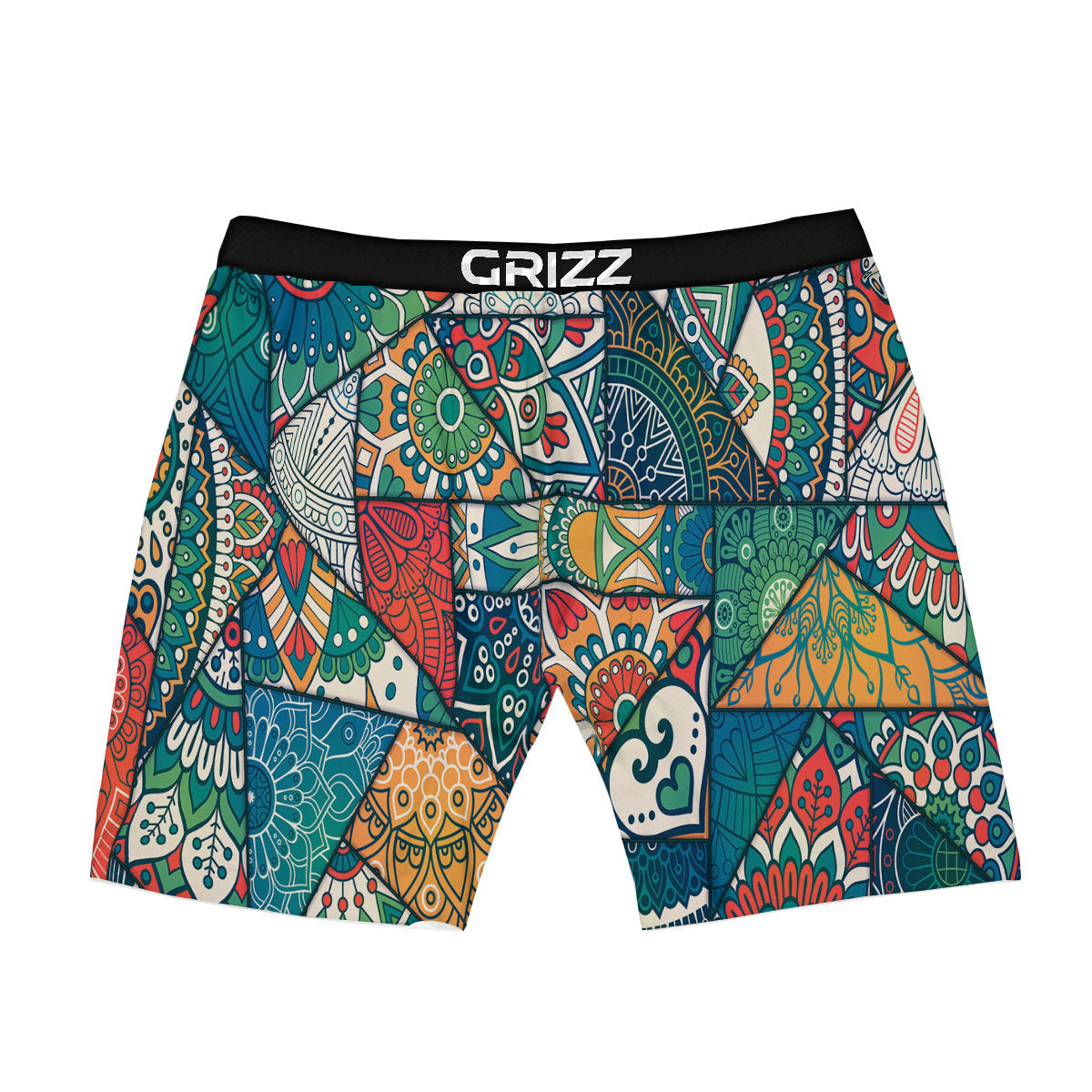 Bohemian Patchwork Mandala Print Pattern Boxer Briefs-grizzshop