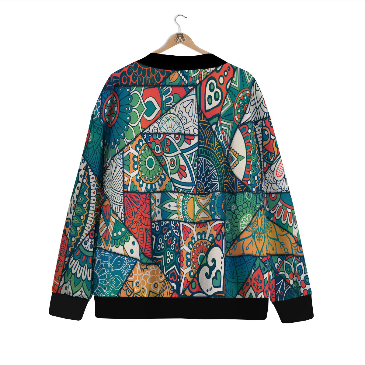 Bohemian Patchwork Mandala Print Pattern Cardigan-grizzshop