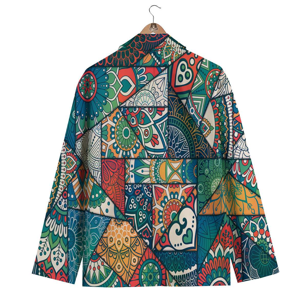 Bohemian Patchwork Mandala Print Pattern Men's Blazer-grizzshop