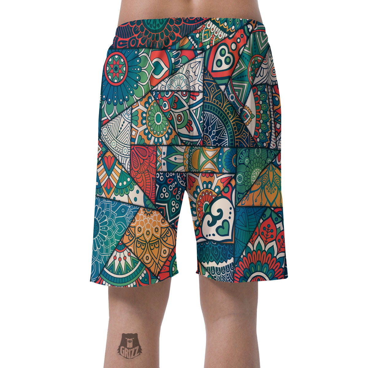 Bohemian Patchwork Mandala Print Pattern Men's Shorts-grizzshop