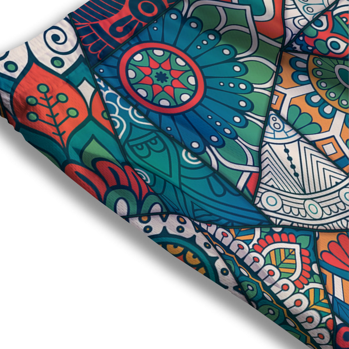 Bohemian Patchwork Mandala Print Pattern Mesh Shorts