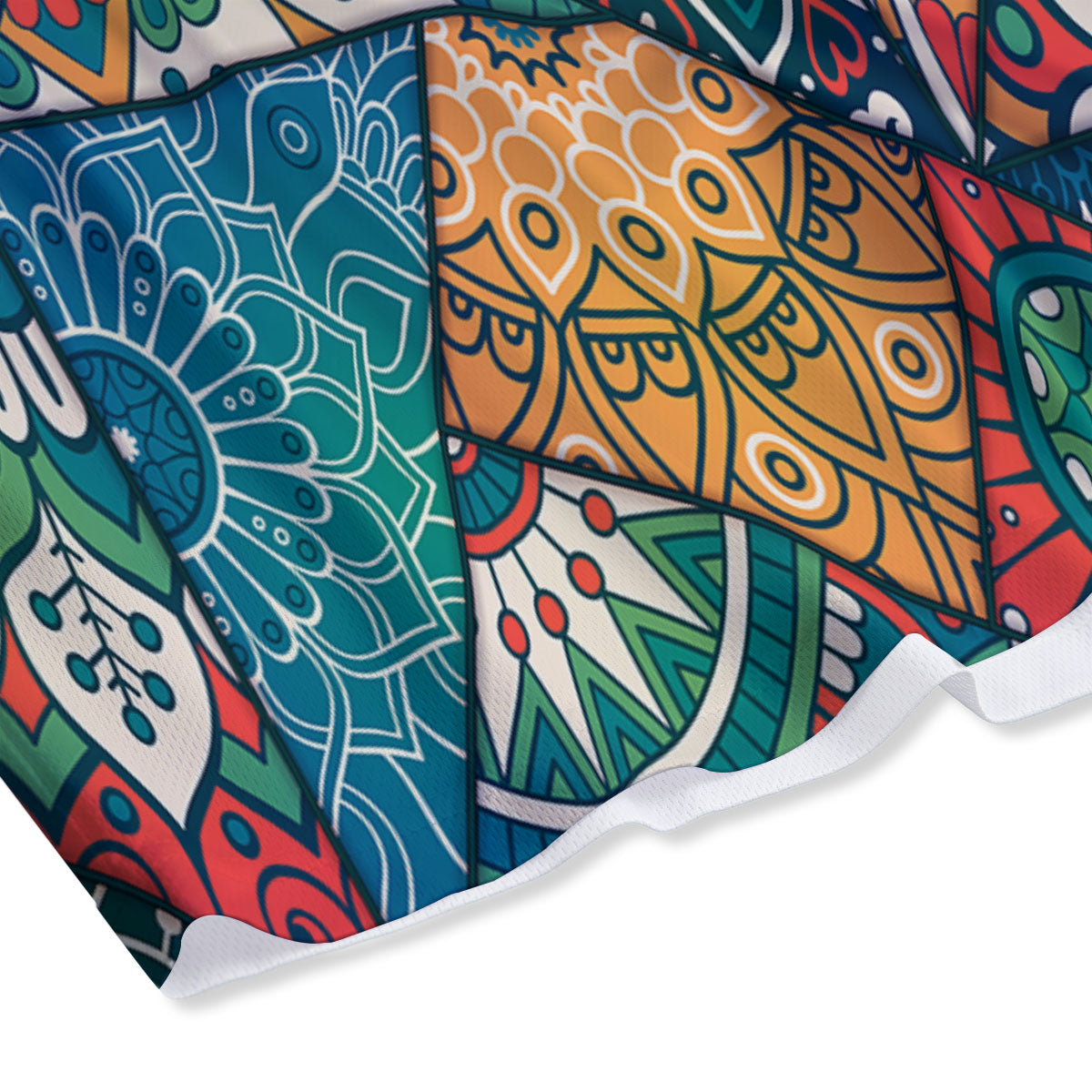 Bohemian Patchwork Mandala Print Pattern Mesh Shorts